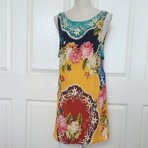 Farm Rio Floral Sleeveless Dress with Side Cut Out Detail